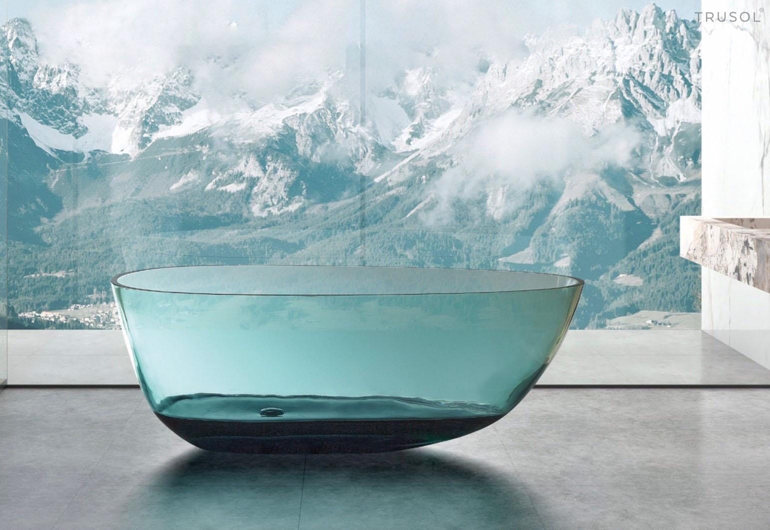 อ่างอาบน้ำเรซิ่นสีฟ้า