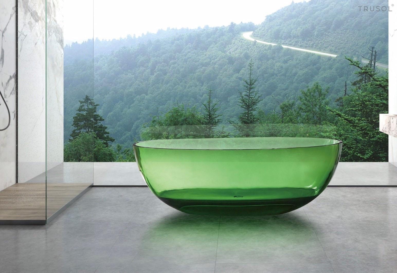 อ่างอาบน้ำเรซิ่นสีเขียว