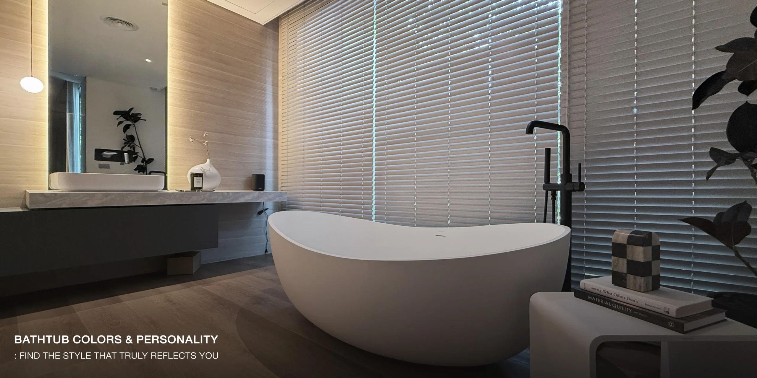 Luxury bathroom with freestanding bathtub