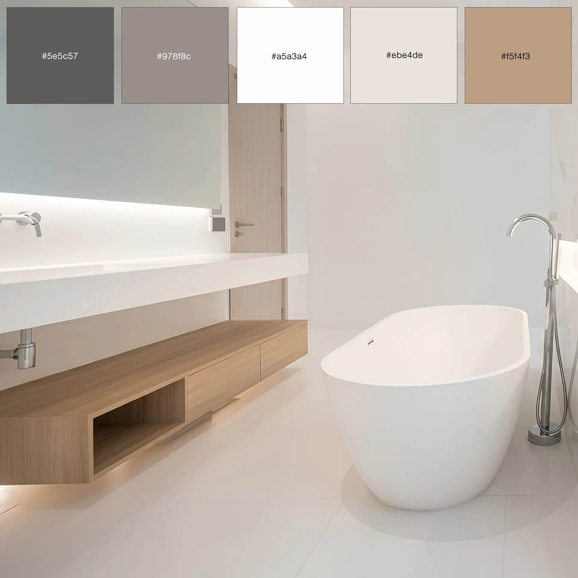 White bathroom color palette