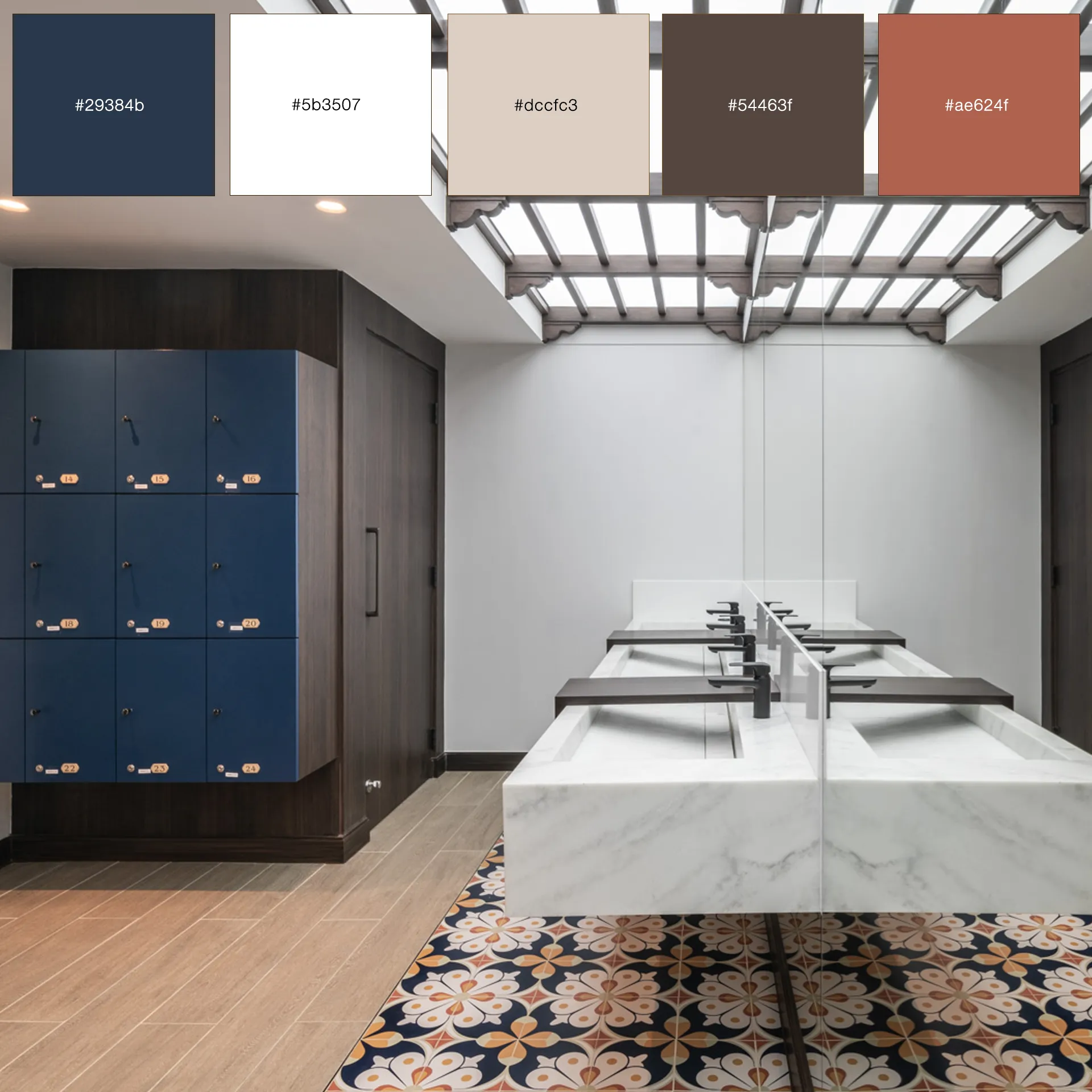 Vibrant bathroom color palette