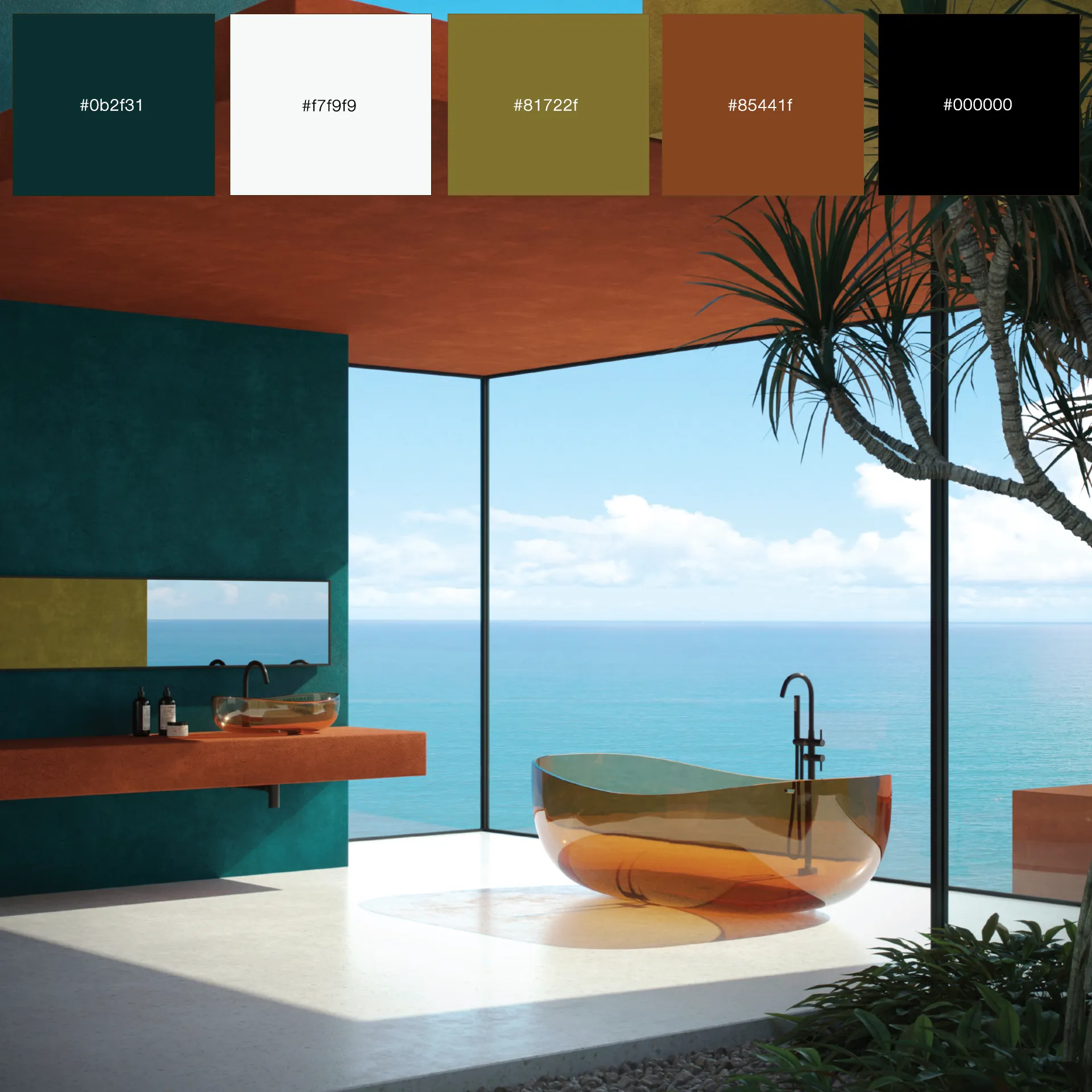 Artistic contemporary bathroom