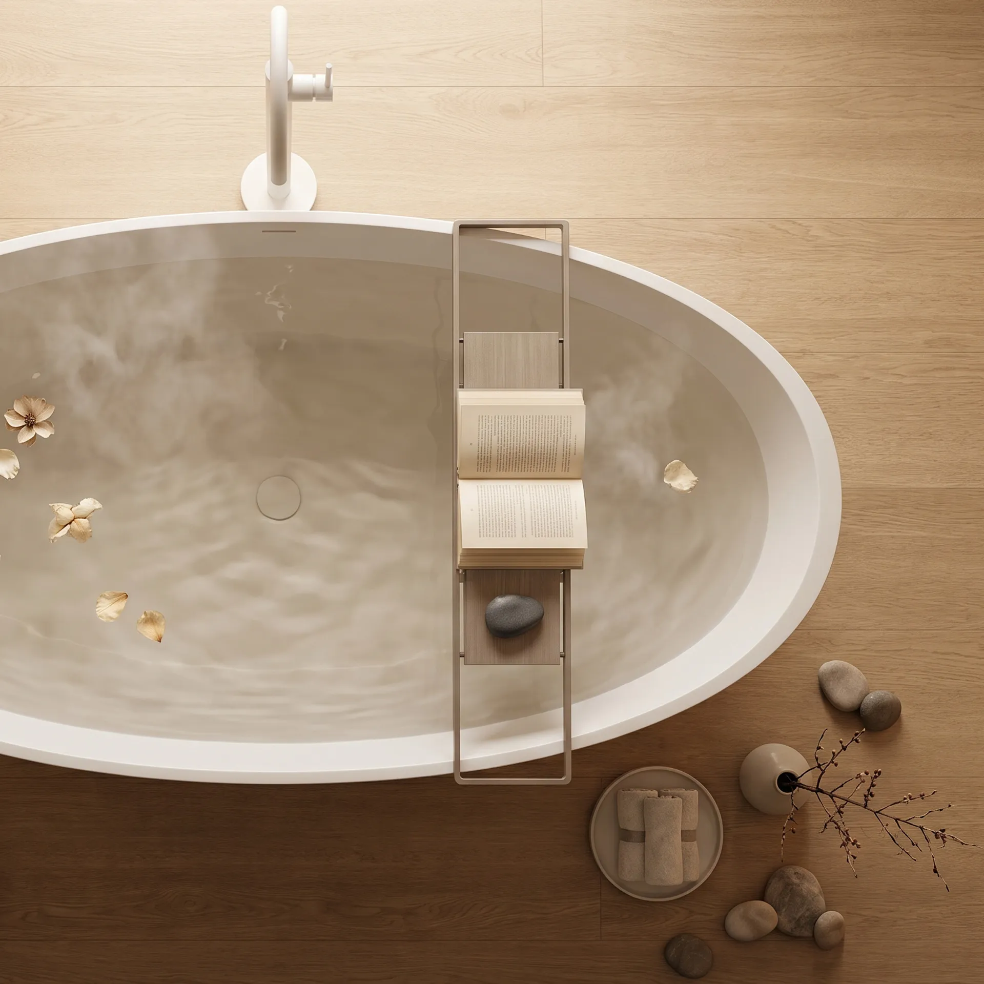 อ่างอาบน้ำ Solid Surface จาก TRUSOL ในห้องน้ำลักชัวรี