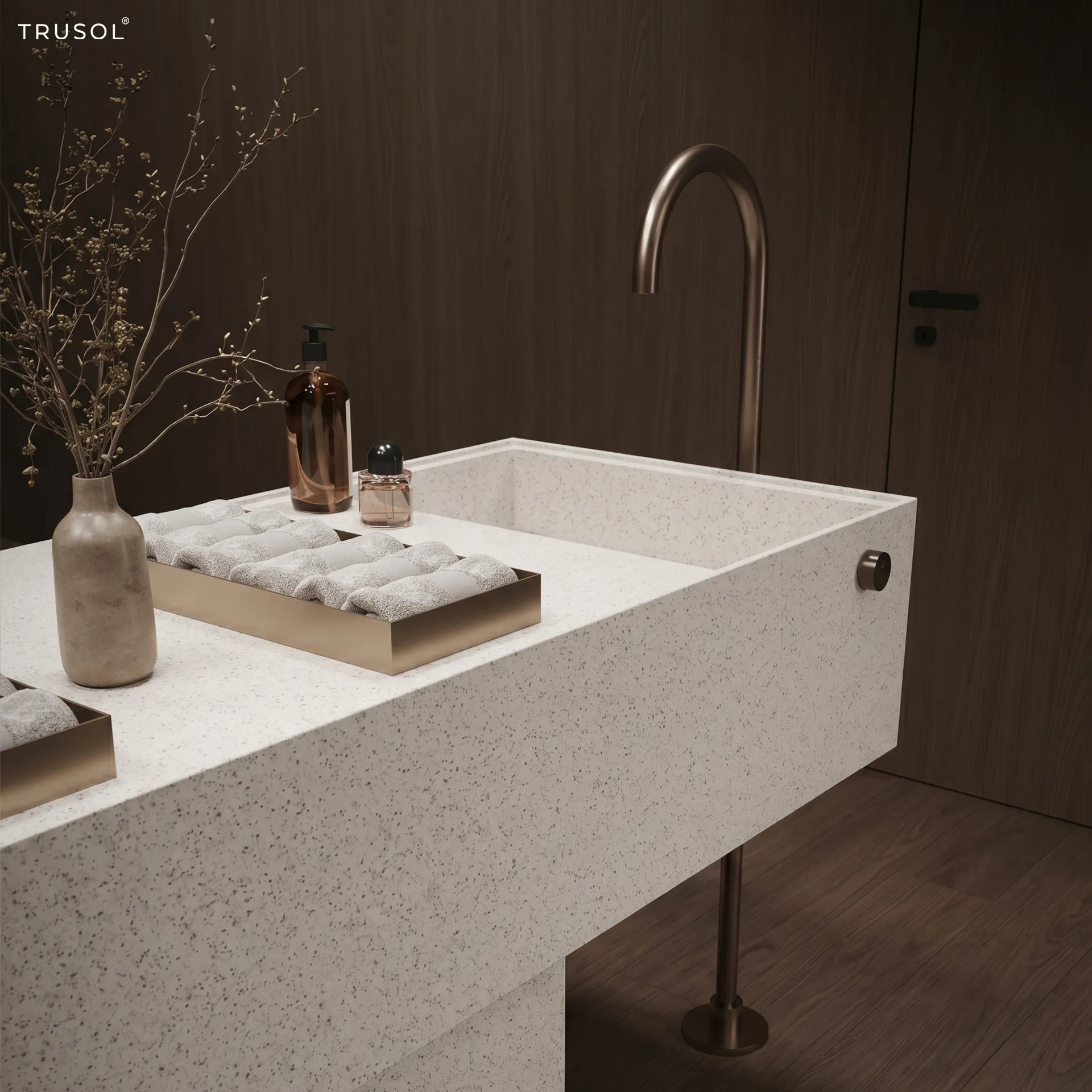 งานอ่างล้างหน้าและเคาน์เตอร์หินสังเคราะห์ TRUSOL