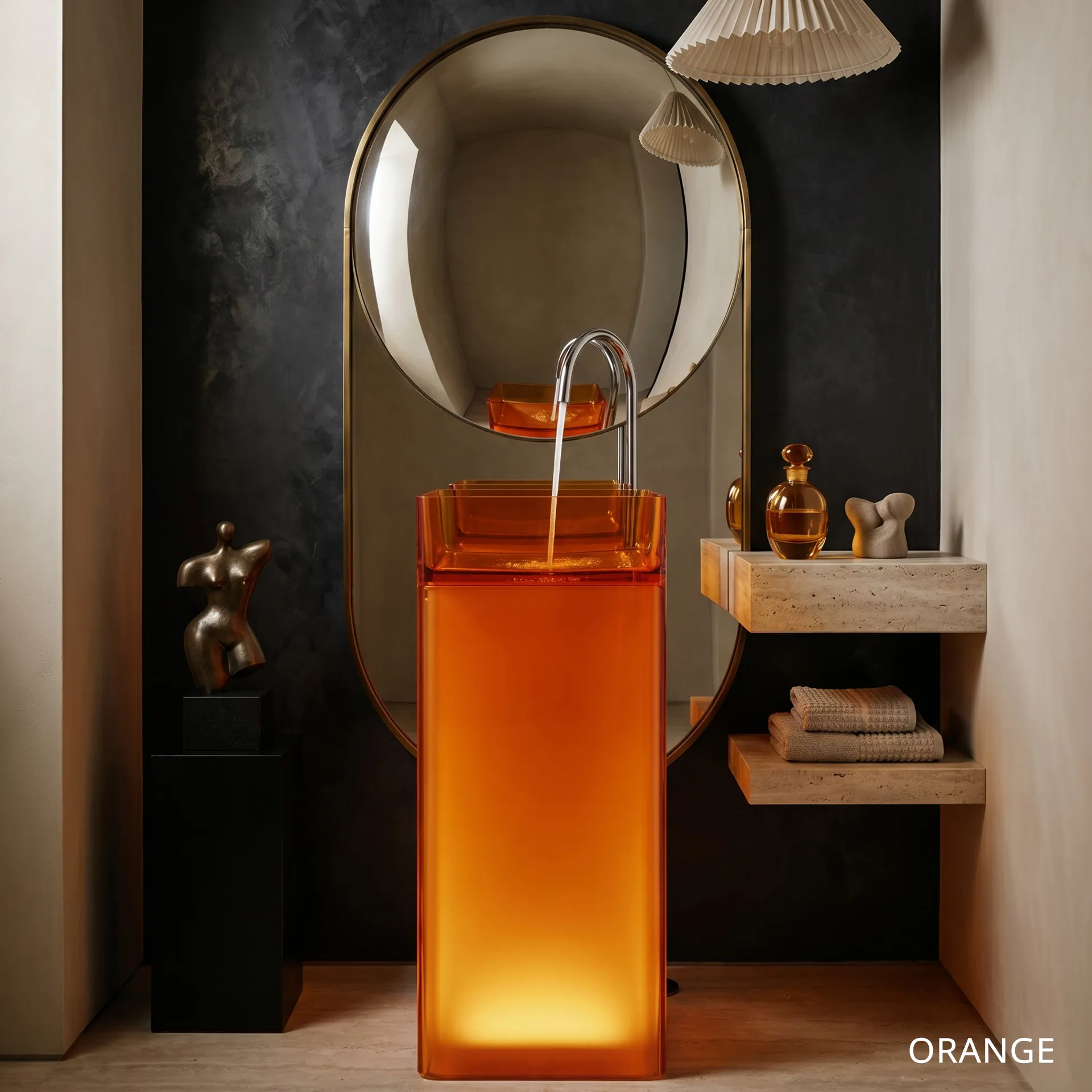 อ่างอาบน้ำเรซินสี Orange จาก TRUSOL