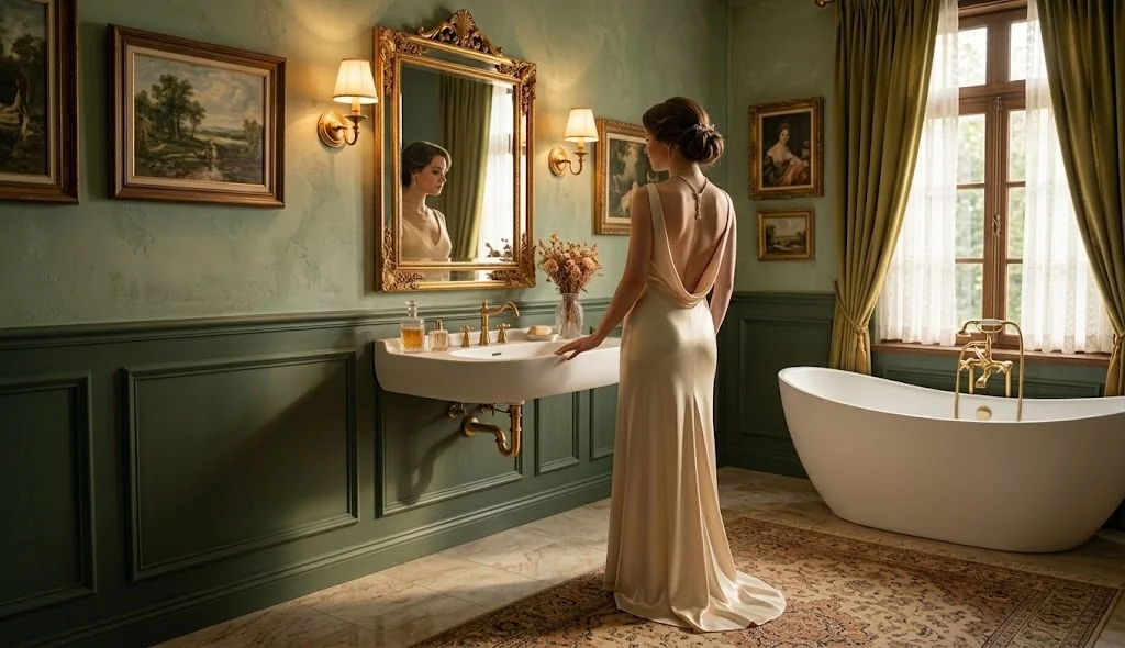ห้องน้ำวินเทจ, Timeless Luxury, ห้องน้ำคลาสสิก, อ่างอาบน้ำลอยตัว, เคาน์เตอร์ห้องน้ำสั่งทำ